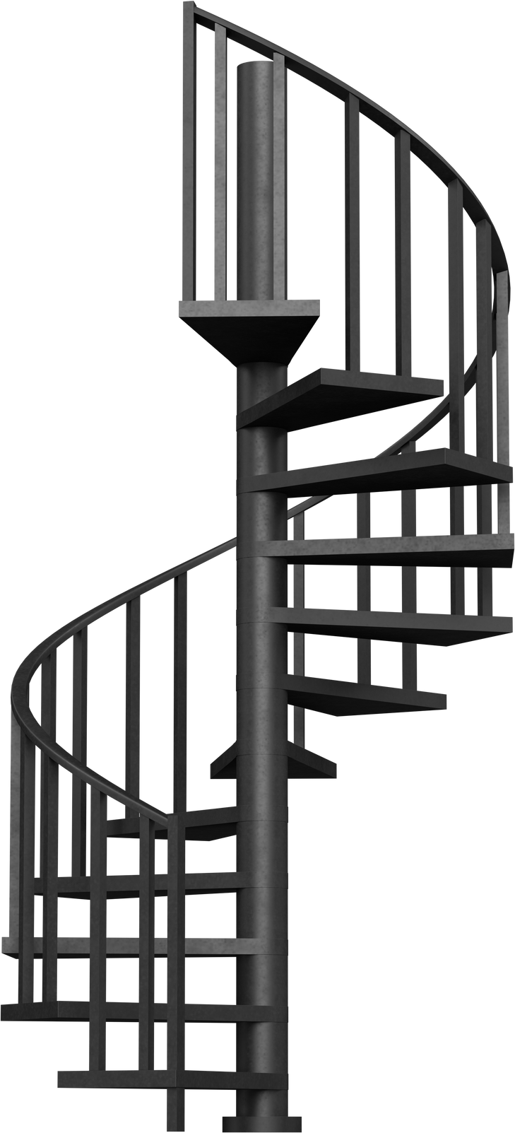 3D rendering illustration of a spiral staircase