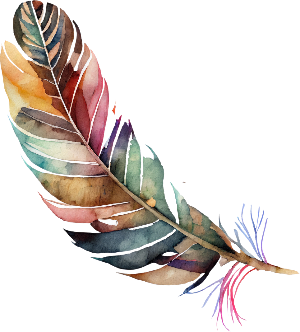 Colorful Feather Watercolor